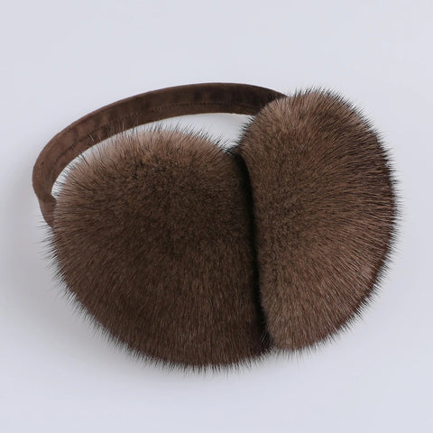 Cache-oreilles en vison marron