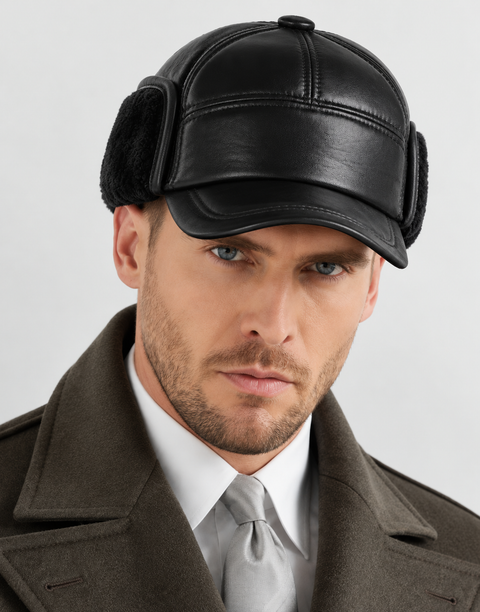 Cappello da uomo in vera pelle bovina