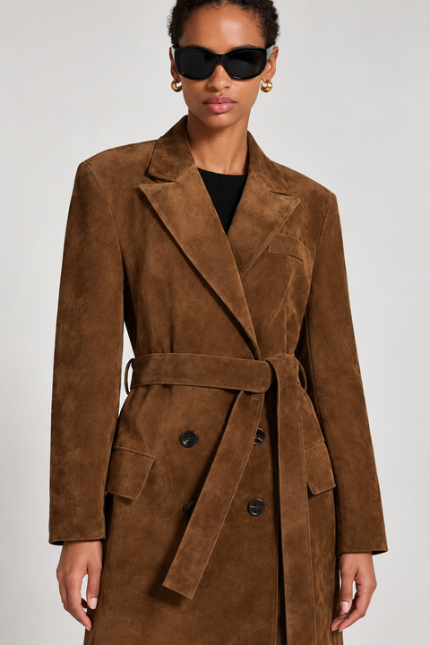 Trench in camoscio