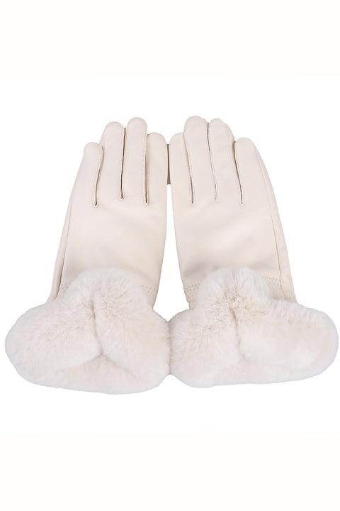 Gants en cuir avec fourrure