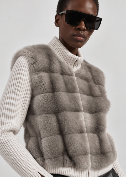 Giacca in cashmere e visone