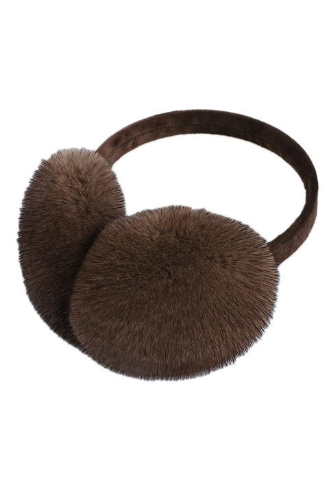 Cache-oreilles en vison marron