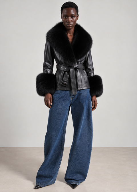 Giacca trench in pelle