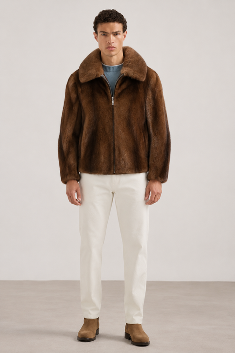 Herrejakke i ægte hel mink