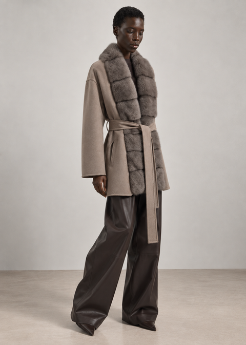 Cashmere Coat With Mink