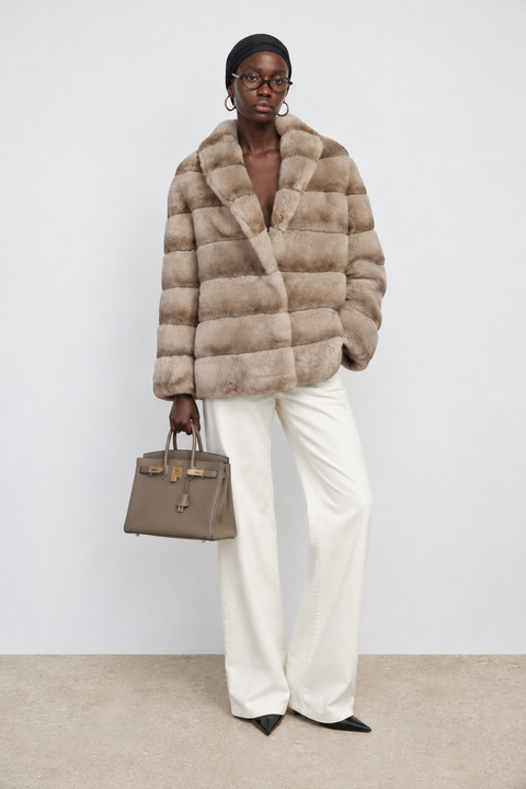 Cappotto in pelliccia di coniglio Rex