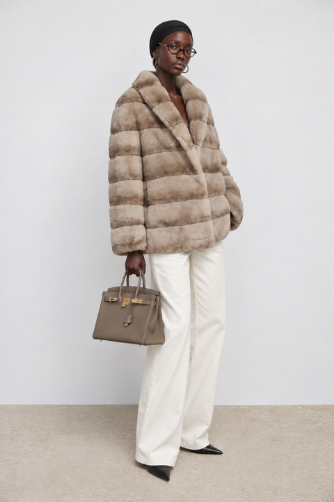 Cappotto in pelliccia di coniglio Rex