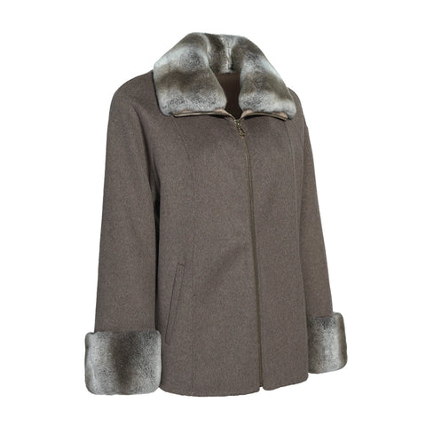Cappotto corto bianco in cashmere
