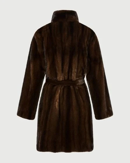 Cappotto midi in vero visone