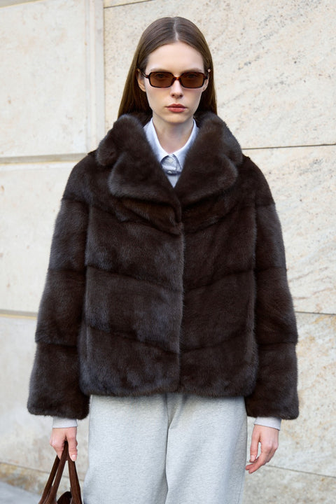 Manteau court en fourrure de vison