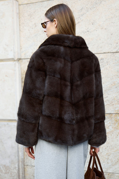 Manteau court en fourrure de vison
