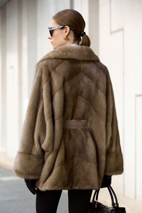 Manteau décontracté en fourrure de vison