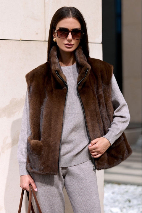 Brown Mink Fur Vest