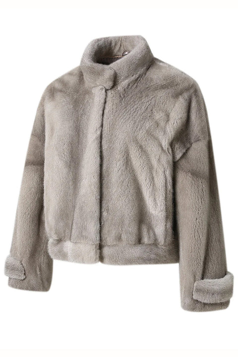 Short Grey Mink Jacket