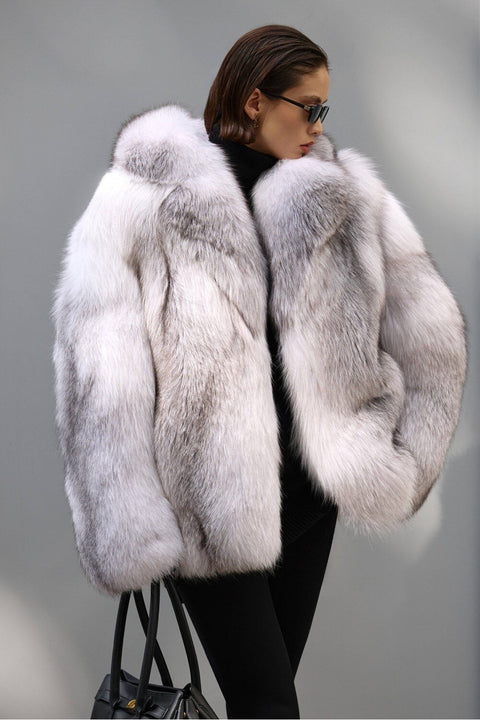 Artic Crossed Fox Fur Coat