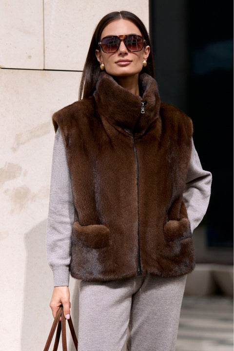 Brown Mink Fur Vest
