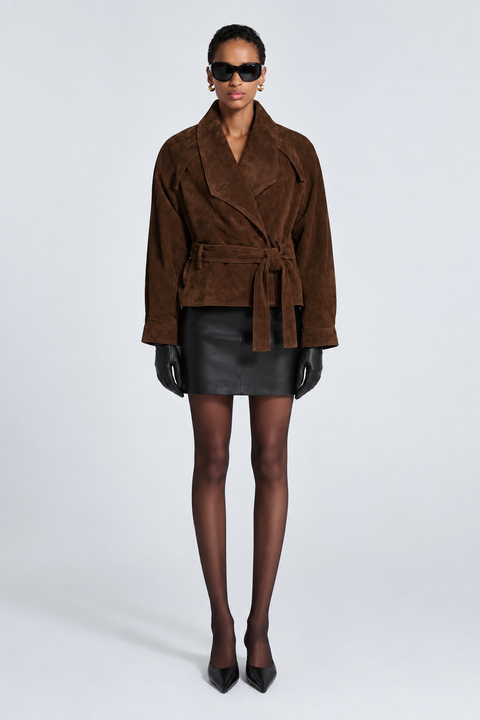 Short Brown Suede Jacket