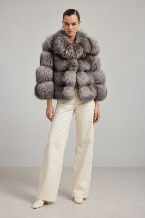 Cropped Fox Fur Coat