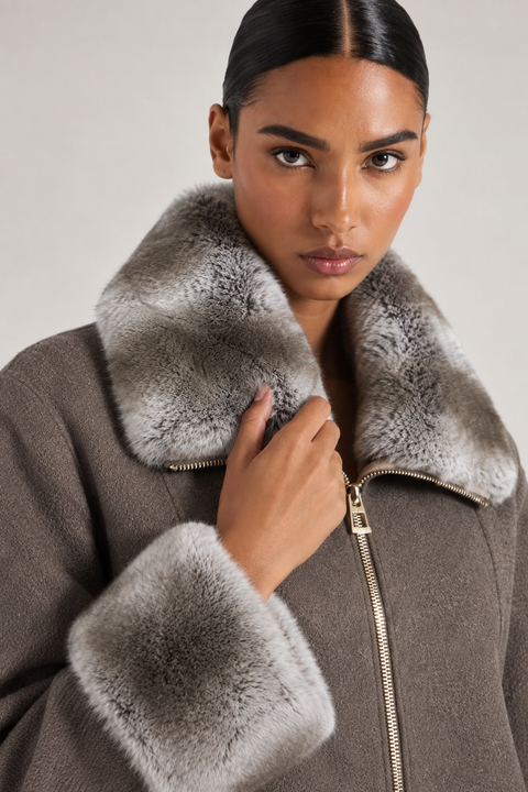 Cappotto corto bianco in cashmere
