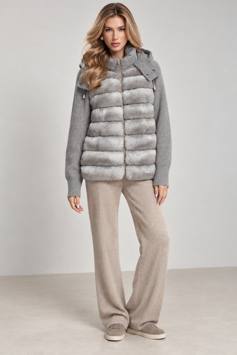 Hooded Cashmere and Rex Jacket
