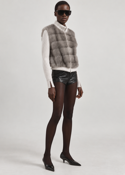 Giacca in cashmere e visone