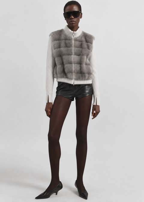 Giacca in cashmere e visone
