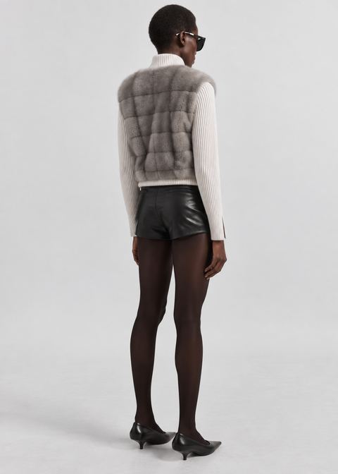 Giacca in cashmere e visone