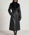 Leather Trench Faux Fur Collar