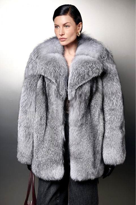Silver Fox Fur Coat