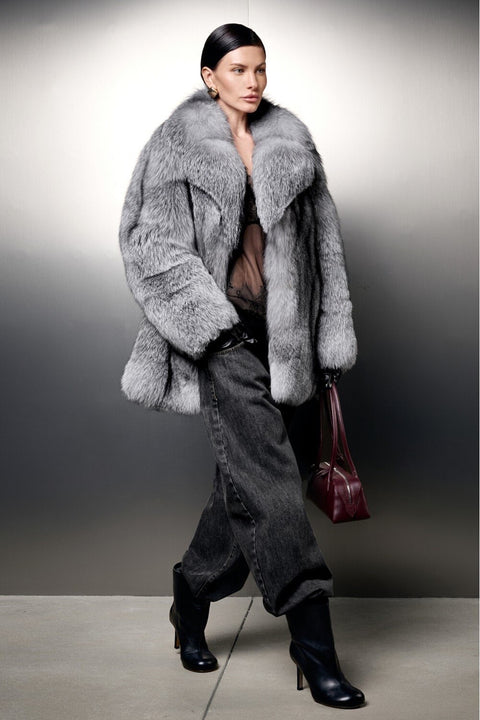Silver Fox Fur Coat