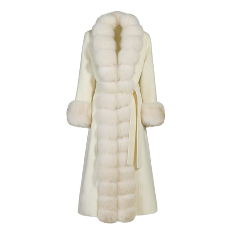 Cashmere Coat with Fur