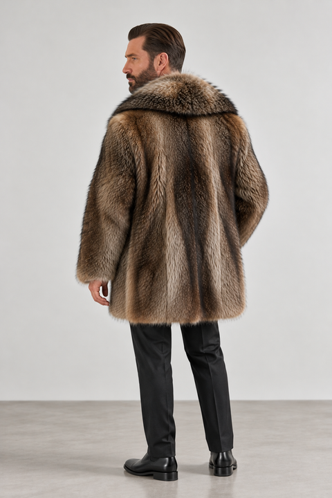 Men Raccoon Fur Coat