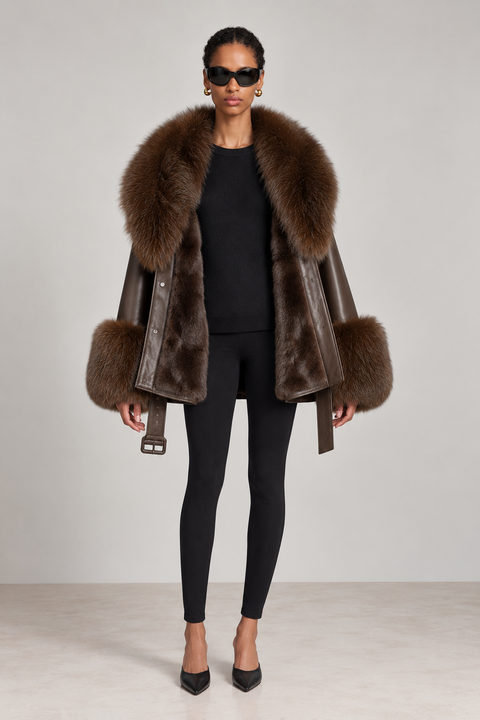 Allegra schwarze Lederjacke