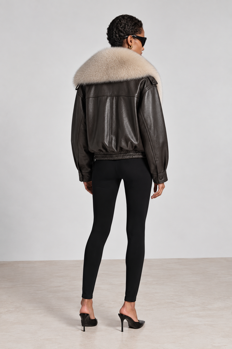 Leather Jacket with Fur