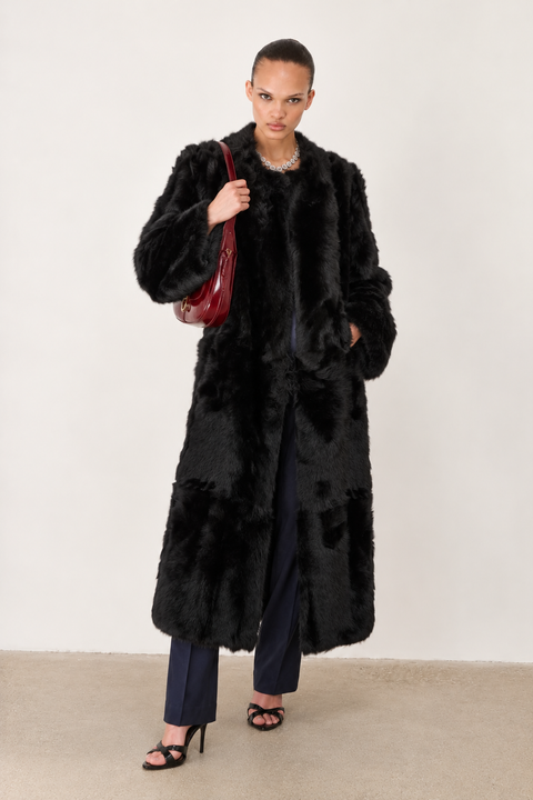 Cappotto lungo in montone toscano