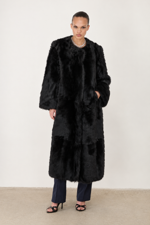 Cappotto lungo in montone toscano