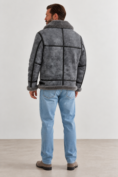 Men Genuine Shearling Jacket