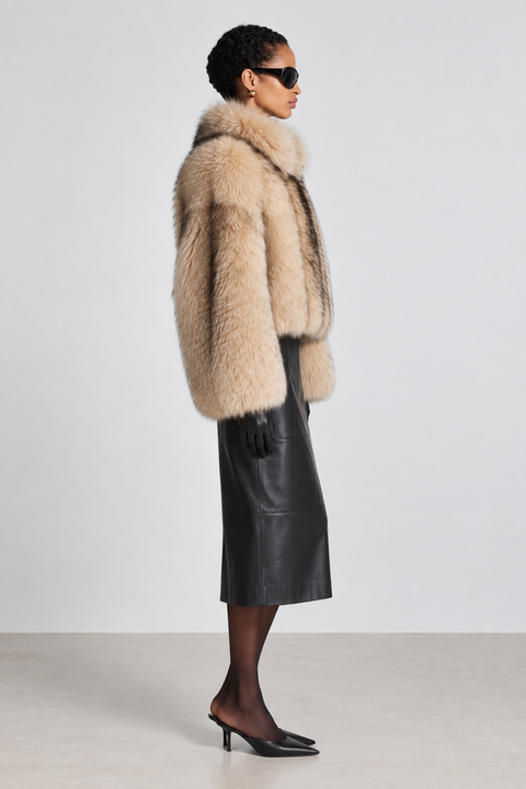 Cropped Fox Fur Coat