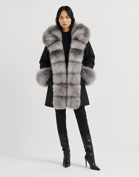 Parka mit Futter aus Fuchspelz
