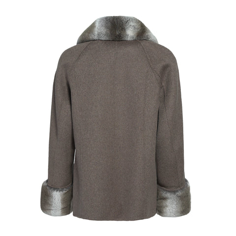 Cappotto corto bianco in cashmere